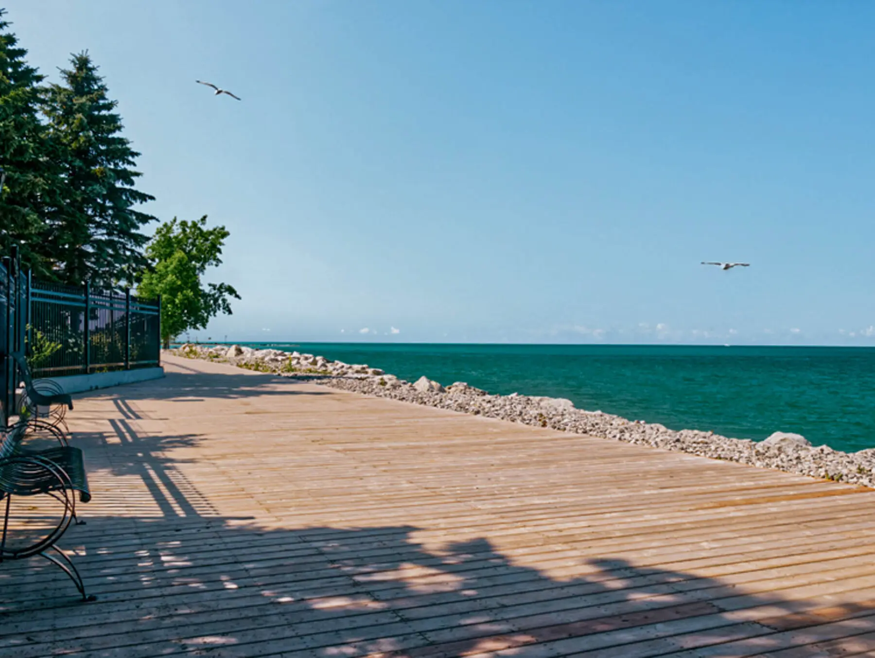 boardwalk goderich lake huron ontario