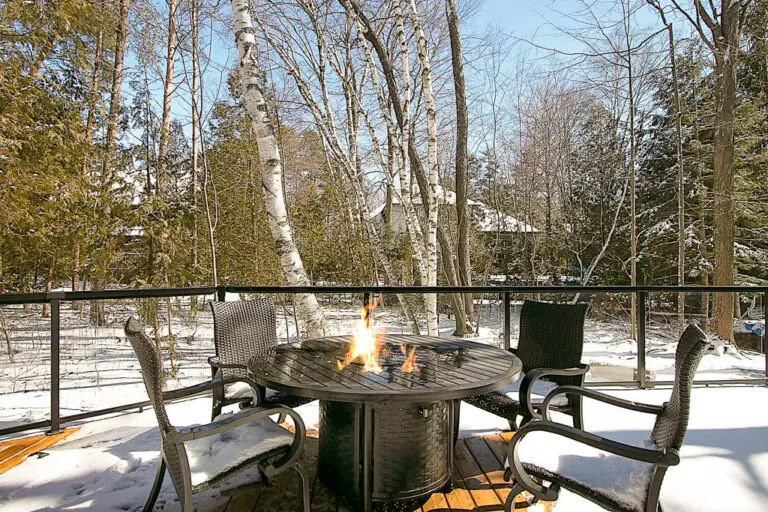 winter Panchos Porch Bayfield Grand Bend Ontario Cottage 3 bedroom cottage vacation rental 2